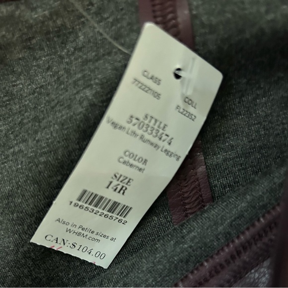 WHBM White House Black Market faux/vegan leather Runway leggings - Picture 6 of 10